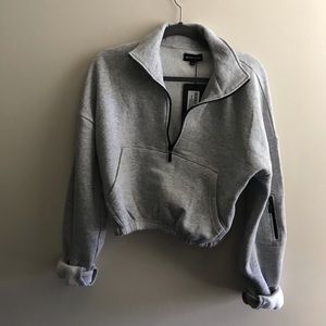 Cropped Quarter Zip Sweater